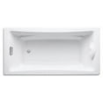thumbnail image 3 of Kohler K-863-0 71.75 x 36 in. Tea for Two Drop-In Bath Tube with End Drain - White, 3 of 6