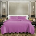 thumbnail image 2 of IR Imperial Rooms 3 Piece Quilt Set Chevron Bedding Microfiber Soft Bedspread with 2 Pillow Shams Lilac/Purple Queen, 2 of 11