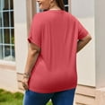 thumbnail image 4 of Sweet Home Farm Short Sleeve Shirts for Women Plus Size Tops Summer Petal Casual Tshirts Tunic Blouses T Shirts for Women Watermelon Red, 4 of 7