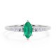thumbnail image 1 of JeenMata Anillo de Compromiso Exclusivo con Pavé de Siete Piedras de Esmeralda y Moissanita de Corte Marquesa de 0,5 TCW de Norte a Sur en Baño de Oro Blanco de 18 K sobre Plata, 1 of 6