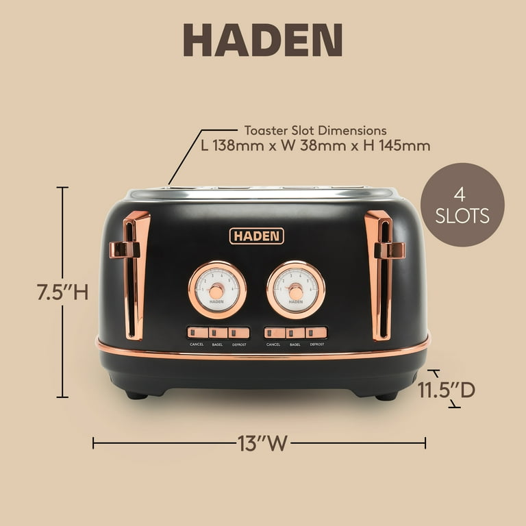 Free Shipping! Haden Dorset 4-Slice Wide Slot Stainless Steel