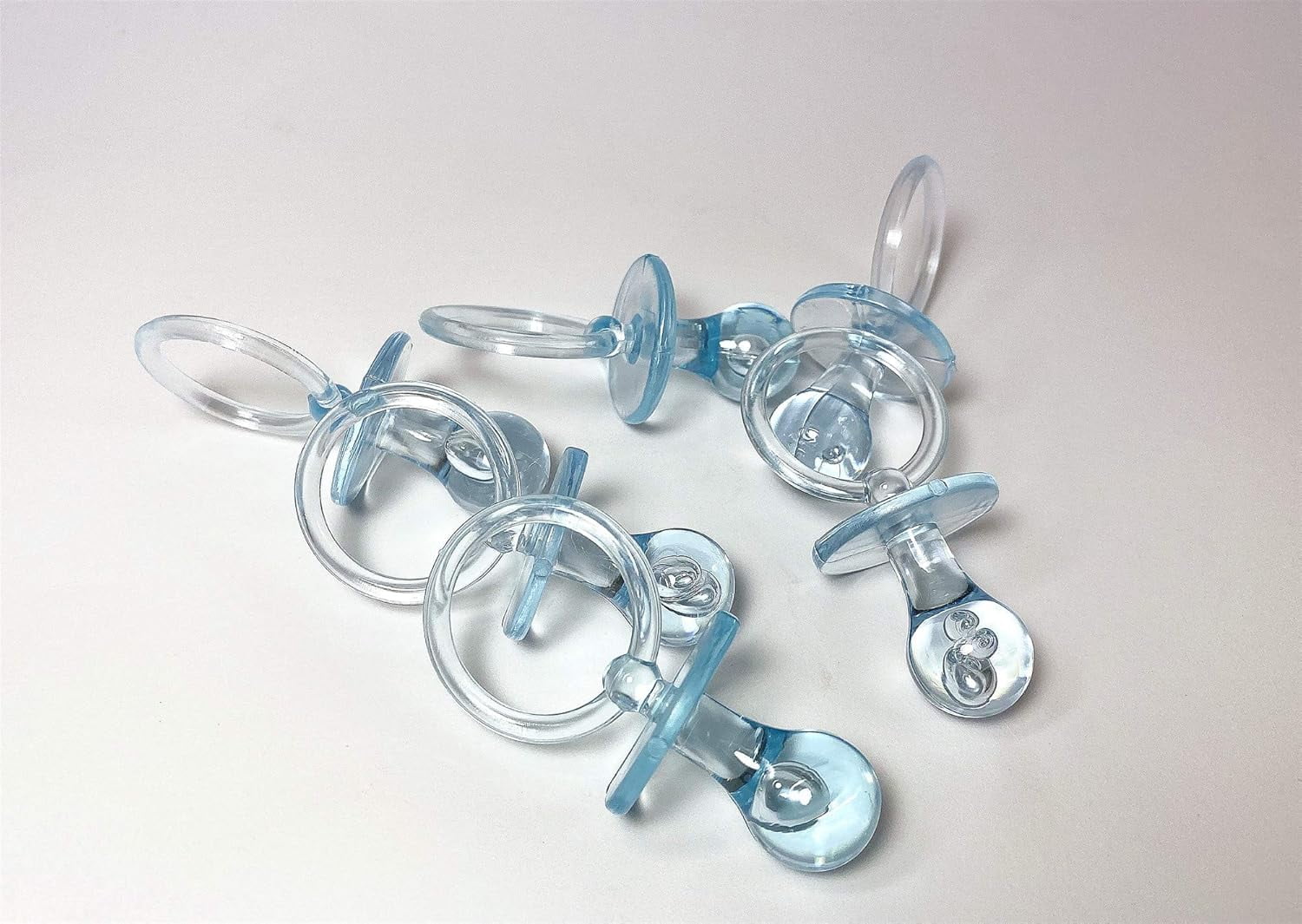 5/8" Mini Clear Pacifiers Baby Shower Game Party Decoration Favors 144pcs (Blue)