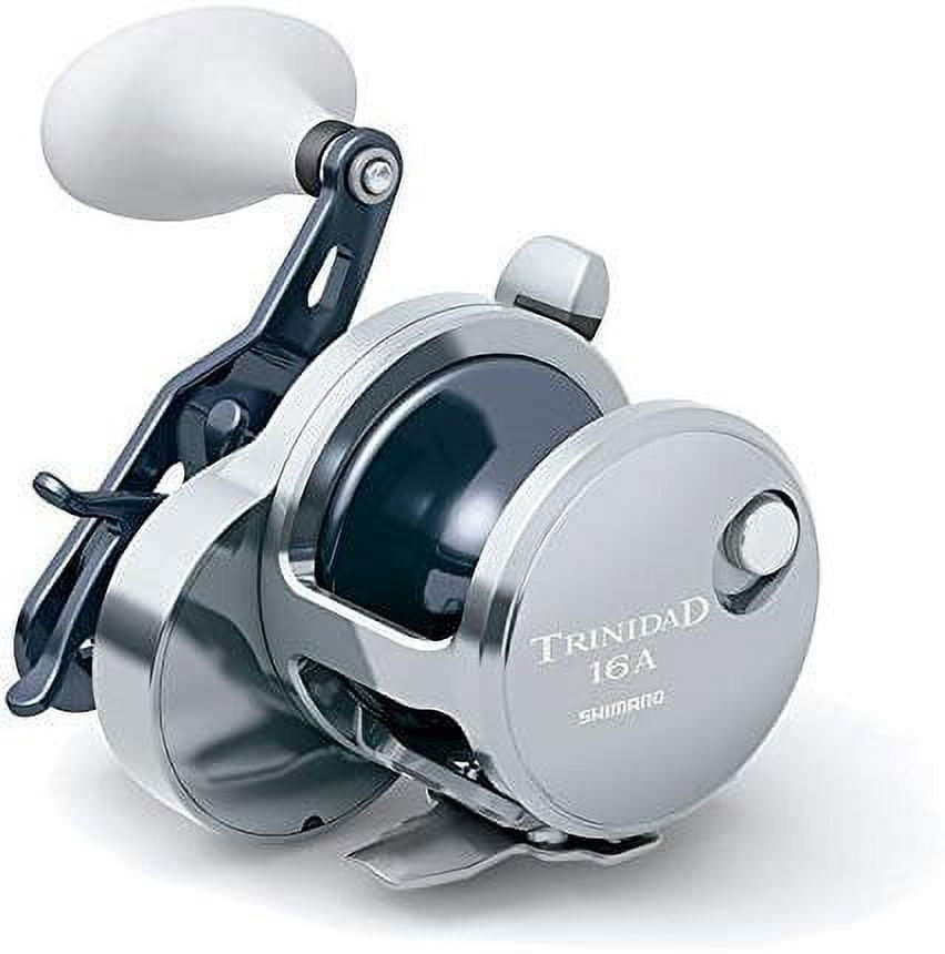 Shimano Trinidad Saltwater Fishing Reel TN16A - Right-Handed Aluminum - Size 16, Silver
