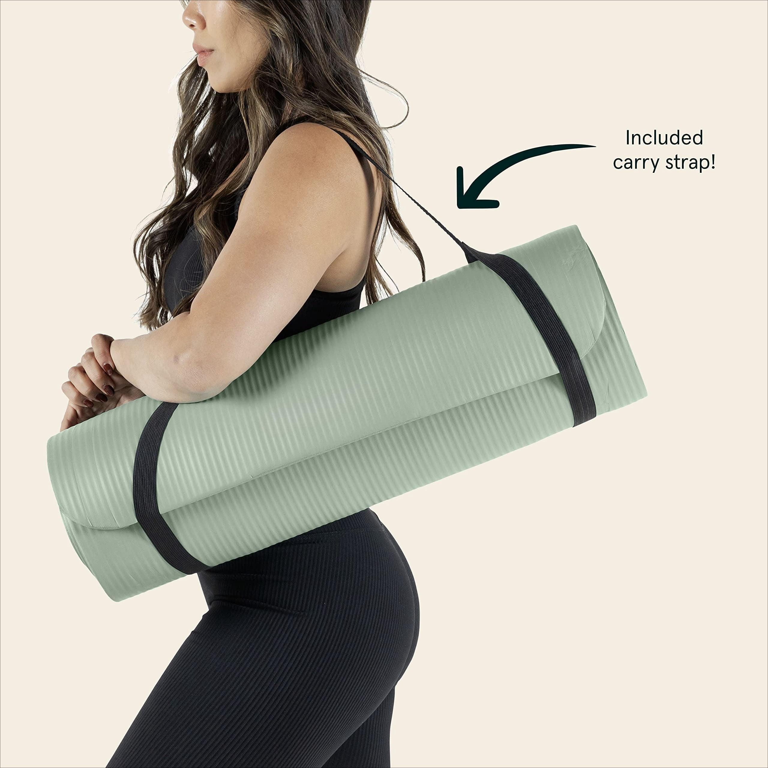 72"x24" Thick Non-Slip Yoga Mat BPA-Free Exercise Mat with Carrying Strap for Pilates & Fitness