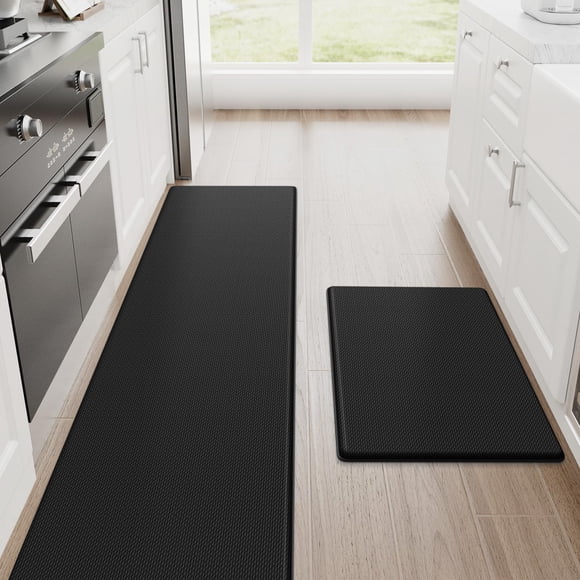 Alfombrillas de cocina StepRite, acolchadas, antifatiga, 2 unidades, negras