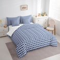 thumbnail image 3 of Homewish Modern Fashion Checkered Bedding Comforter Set 7pcs, Navy Buffalo Plaid Queen Bedding Sets, Teens Kids Adult Women Reversible Queen Sheet Sets, Microfiber Bedroom Decor, 3 of 7