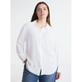 thumbnail image 2 of Scoop Women’s and Women’s Plus Relaxed Fit Button Front Shirt, Sizes XS-4X, 2 of 6