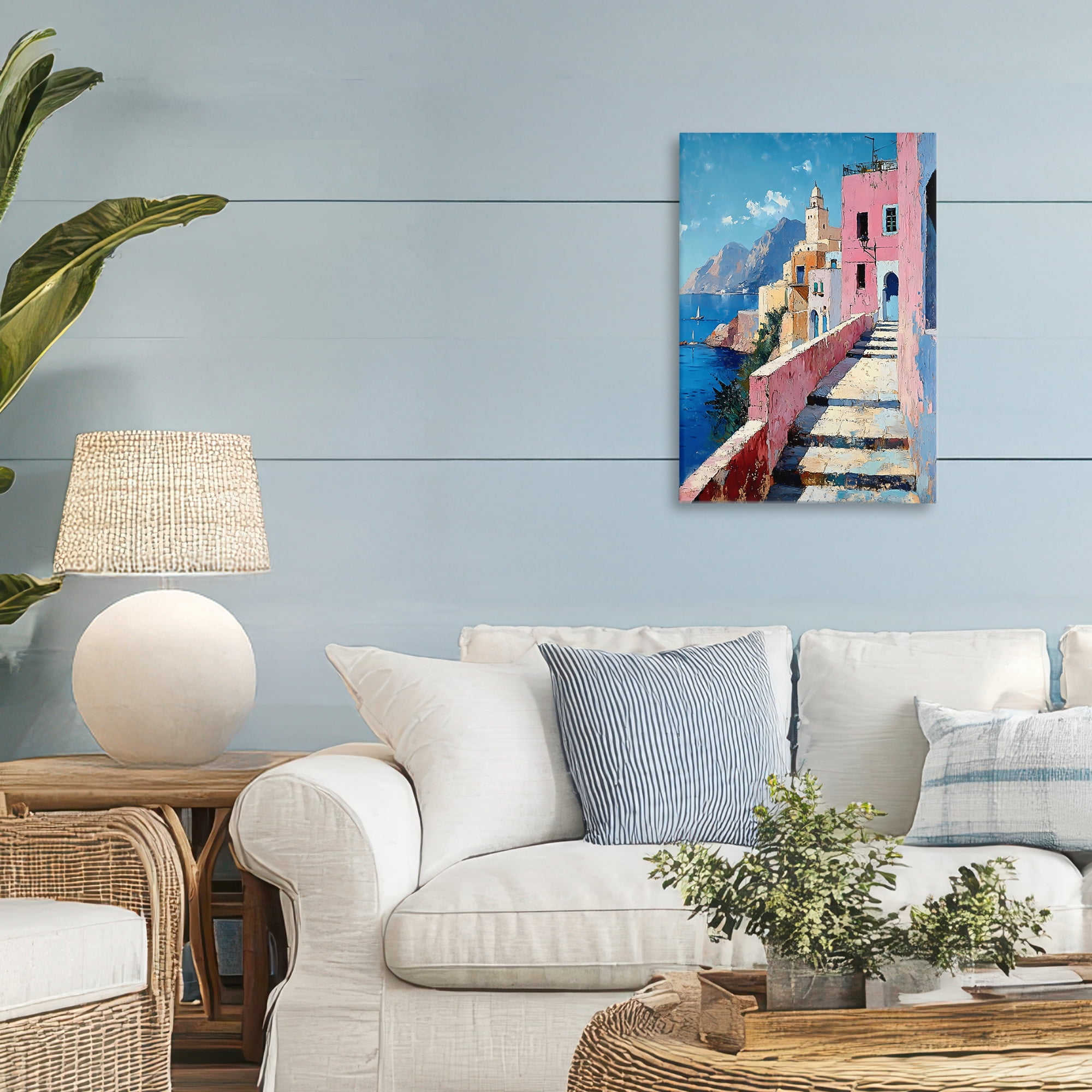 Stupell Industries Coastal Village's Sunlit Pathway Canvas Wall Art, design by Creative Studio
