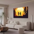 thumbnail image 3 of Dos mujeres en el bosque, siluetas contra el atardecer, tomadas de la mano, póster de lienzo, decoración de dormitorio, paisaje deportivo, decoración de oficina, regalo, estilo marco, 12 x 18, 3 of 8