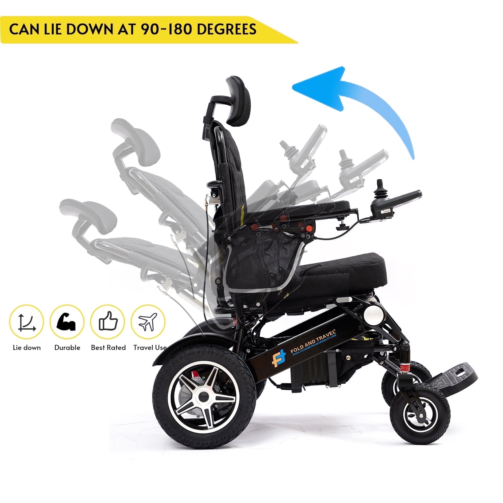 Thrive Mobility Foldable Electric Wheelchair with Remote Control, Medical Mobility Aid Scooter, Heavy Duty Power Wheelchair, Lightweight Electric Wheelchairs