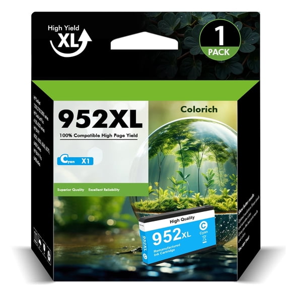 952 952XL Ink Cartridges Compatible for 952XL 952 Color Ink for OfficeJet Pro 8710 7740 8720 8210 8715 8702 7720 8730 8740 8216 8725 8700 (1 Pack Cyan)