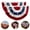 2 PC-36“x18“, variant on 4th of July Bunting Flags Outdoor Decorations, USA Patriotic Pleated Fan Flag Banner, Outside American Flag Bunting for Porch & Garden Decor, Memorial Day