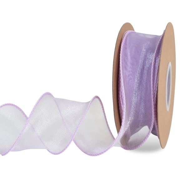 Cinta Decorativa TONIFUL Organza con Alambre 3.8 cm Morada 9 m