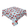 thumbnail image 2 of Wukai Flowers and Lady Bugs Waterproof Tablecloth for Kitchen Dining, Fits Square Tables for 2-4 Seats -54"x54", 2 of 7