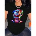 thumbnail image 1 of Camiseta De Verano Para Mujer, Elegante Camiseta Con Cuello Redondo Para Viajar, Acampar, Uso DiarioWomen's Festive Santa Claus Graphic T-Shirt - Vibrant Christmas Design, Casual Round Neck Short Sl, 1 of 7