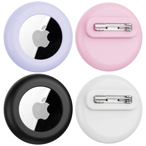 SENHAWK 4 Pack Hidden AirTag Holder with Invisible Pin, IPX8 Waterproof Silicone Case, Compatible with Apple AirTag, GPS Tracker Cover for Kids Elderly Clothing Luggage