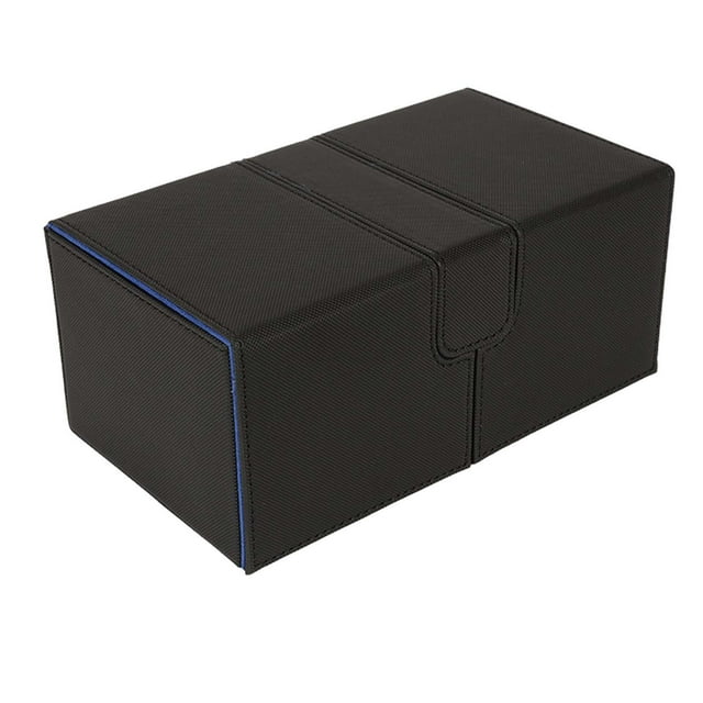 Almencla Card Case Storage Collectible Game Card Gathering Card Toy Card Deck Box for Tcg Black Blue
