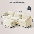 thumbnail image 4 of Asofer 110.2" L Shaped Sofa Couch, Modular Comfy Chenille Deep Seat Sofa with Movable Ottoman for Living Room, Apartment, Beige, 4 of 12