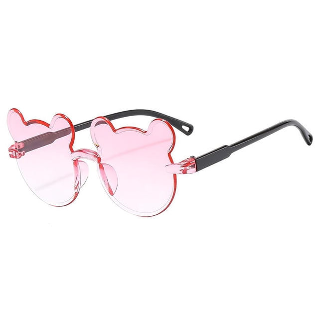 Girls Boys Rimless Sunglasses Cartoon Bear Children Outdoor Sun Glasses Lot L5B4