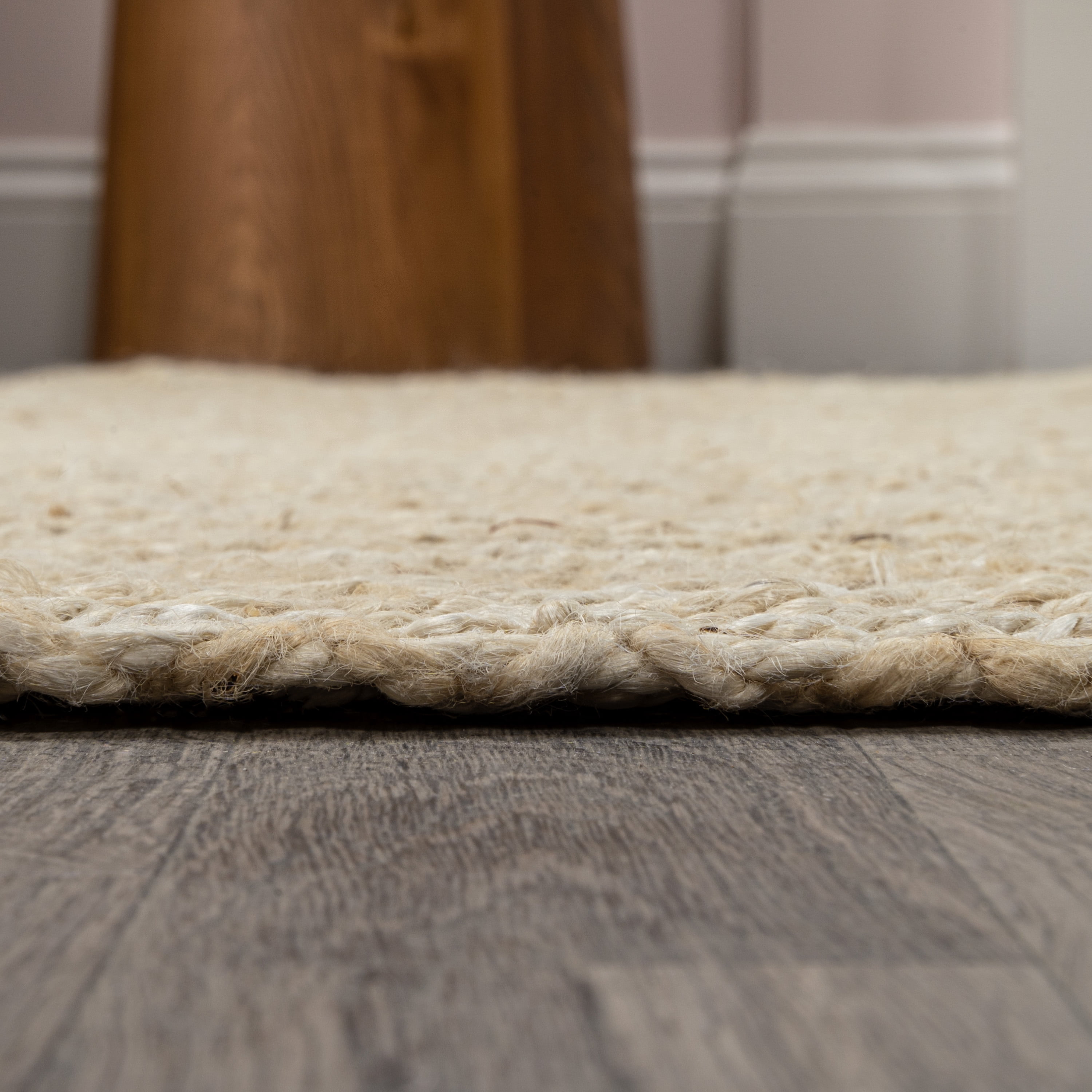 JONATHAN Y NATURAL FIBER 3 x 5 Area Rug, Espina Hand Woven Herringbone Chunky Jute - Ivory, NFR101B-3