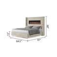 thumbnail image 2 of Lizelle Upholstery Wooden Queen Bed with Ambient lighting in Beige Velvet Finish, 2 of 3