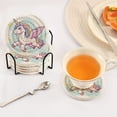 thumbnail image 5 of Unicorn and Stars 6 Pcs Drink Coasters with Holder Absorbent Coasters Woven Coasters for Drinks Table Desk Protection Home Decor, 5 of 7