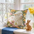 thumbnail image 6 of Covers Clearance! YZEGDCH Easter Bunny Pillow Covers 18x18 Inch Fluffy Faux Fur Decorative Farmhouse Cushion Case for Spring Farmhouse Decor Easter Gift, 6 of 7