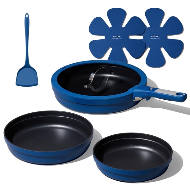 Juego de Cocina CAROTE 8 piezas Azul Antiadherente Inducción Apto para Horno