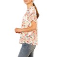 thumbnail image 4 of NOMADIC NOOK Women's 2 Packs Floral Ruffled Short Sleeve Ruffle Neck Casual Blouses, 4 of 7
