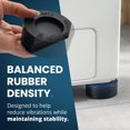 thumbnail image 2 of Coussins Anti-Vibration pour Laveuse avec Poignée de Bande de Roulement de Réservoir / Lot de 4 + Niveau / Convient à la Plupart des Pieds Ronds jusqu'à 1,75&acirc;? / Arrête la Peau, 2 of 7