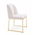 thumbnail image 3 of Set of Two White Gold  Faux Leather Fabric Dining Chairs, 3 of 4