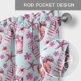 thumbnail image 6 of Pink Slipper Drink Farmhouse Short Window Curtain Valances, Seahorse Floral Starfish Sky Blue Rod Pocket Kitchen Valances for Living Room Bedroom Bathroom Cafe 60" x 18", 6 of 8