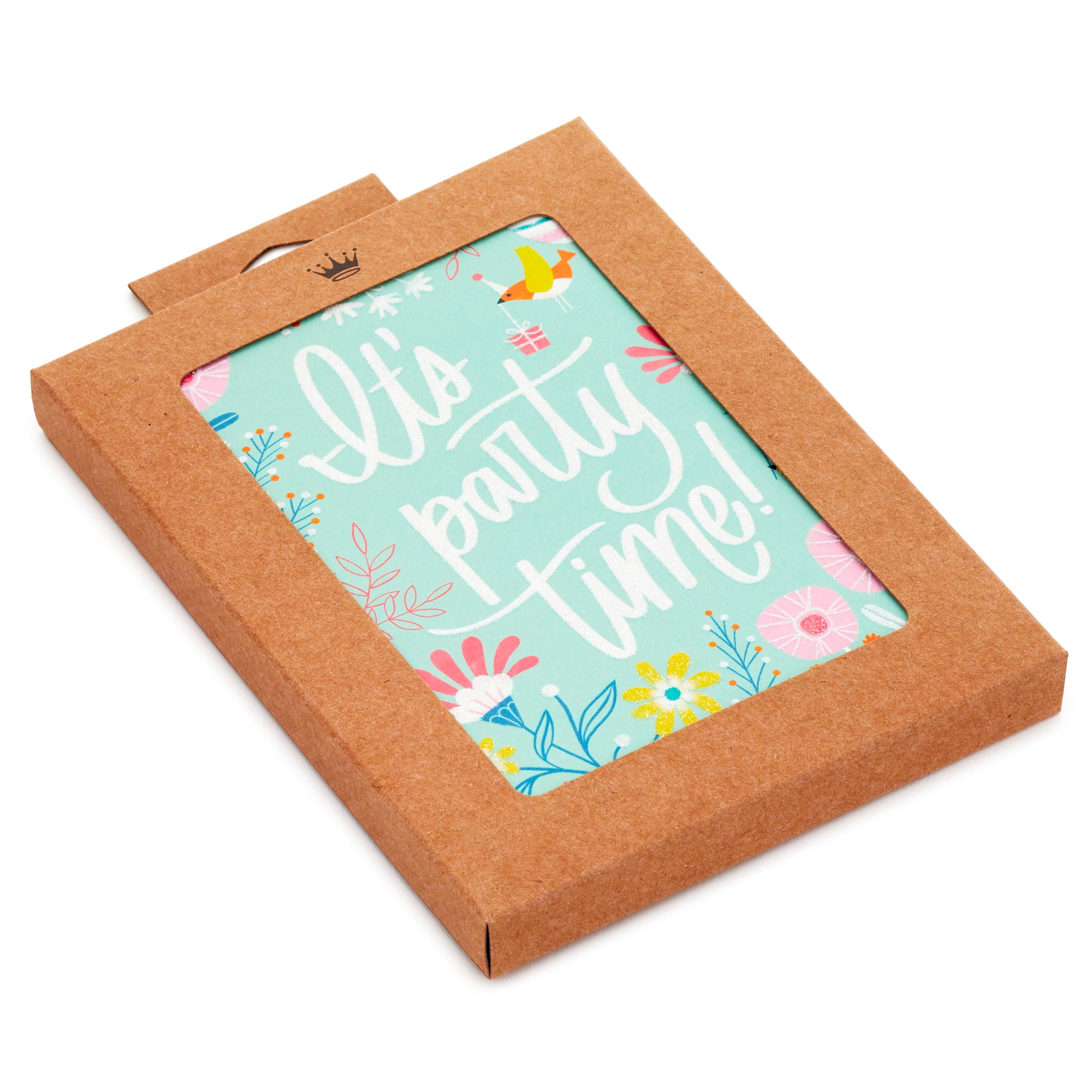 Hallmark Party Invitations, Floral on Aqua, 10 ct.