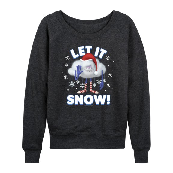 Trolls Movie - Christmas - Let It Snow - Cloud Guy - Women's Lightweight French Terry Long Sleeve Shirt