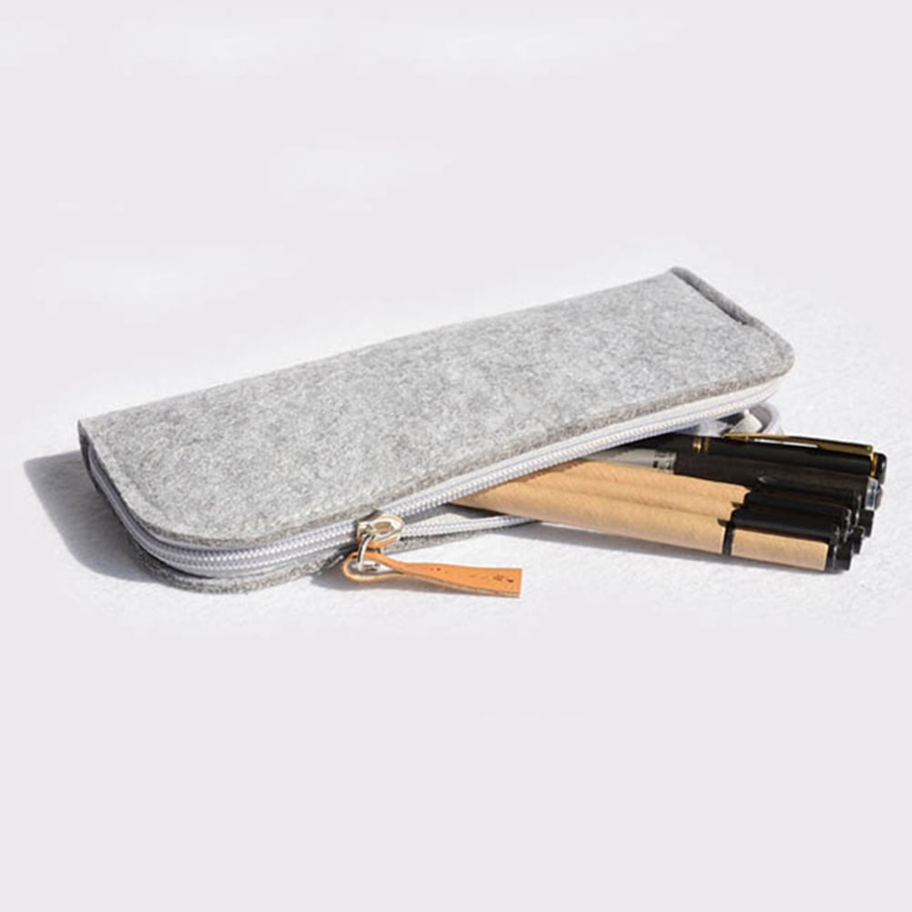 Yesbay Pencil Case Felt Student Pen Box Ruler Eraser Stationery Zipper Bag,2#
