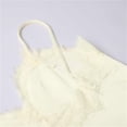 thumbnail image 6 of Women Lace Trim Satin Tank Top V Neck Silk Sexy Camisole Tops Asymmetrical Backless Spaghetti Strap Cami Tops Casual Summer Outfits Womens Tops Beige L, 6 of 9
