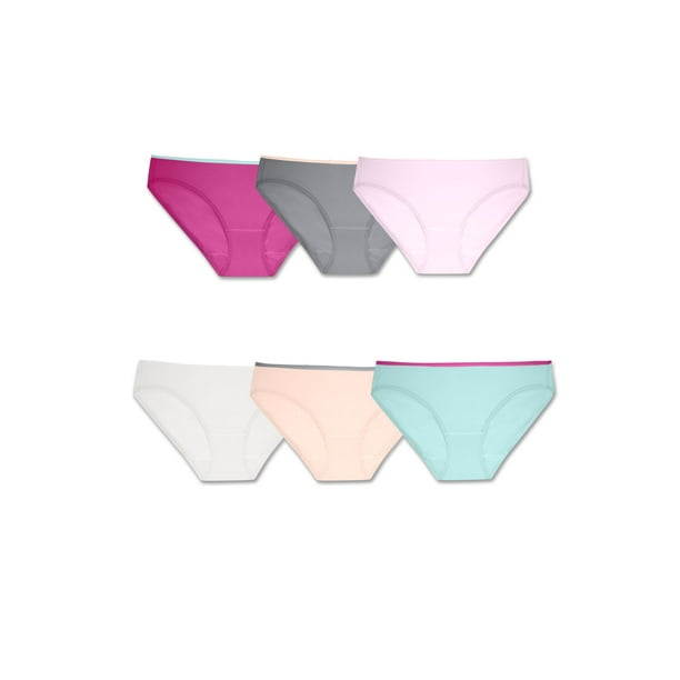 Fruit Of The Loom Breathable Girls' 6pk Micro-mesh Bikini - Colors