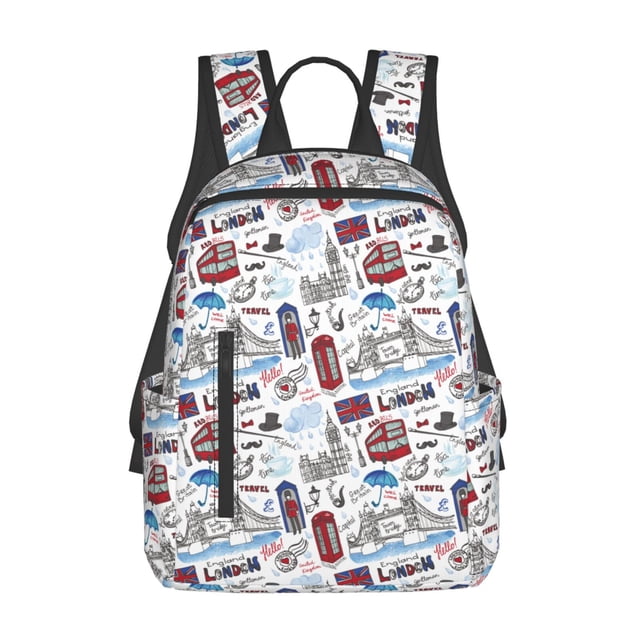Balery London Landmark2 Mochila Ligera para Hombres y Mujeres – Resistente y Impermeable, Ideal para la Escuela, el Trabajo, los Viajes y el Uso Diario