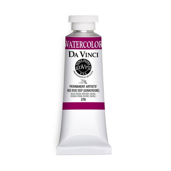 Da Vinci Paints Professional Watercolor, 37ml Tube, Red Rose Deep (Quin)