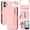 Pink, variant on Rugged Wallet Case for iPhone 17, PU Leather + TPU Phone Cover with Shoulder Strap Kickstand Zipper Pocket Card Slots Cash Pocket RFID Blocking & Hidden Make-up Mirror, Black