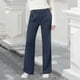 thumbnail image 2 of Amzcrzy Pantalones Vestir Mujer Color Liso S-2XL - Cintura Alta Elástica, Pliegues Frontales, Sin Cremallera, Bolsillos, Para Trabajo Azul, 2 of 5