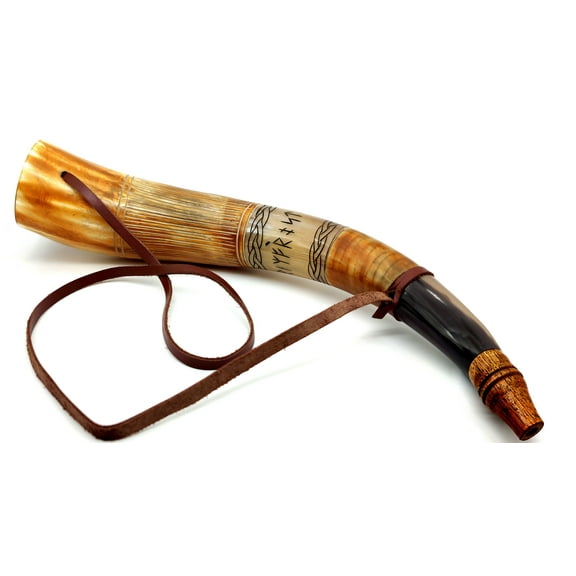 5MOONSUN5's Viking blowing cow Horn Whistle Medieval bull Buffalo Sounding Horn Viking Norse Cattle Ancient Horn Bugle -Bigul blowing horn Hunting Tool Resonating sound