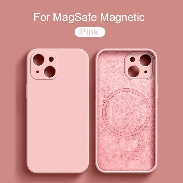 Magnetic Liquid Silicone Case For iPhone 14 12 13 Pro Max Plus For Magsafe Wireless Charging Cases Cover