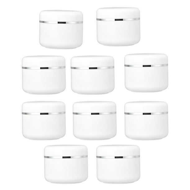 10 mini frascos redondos rellenables para muestras de viaje y cosméticos. 50 gramos