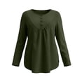 thumbnail image 7 of FAHUOMU Women's Plus Size Top Long Sleeve Button Up Crewneck Waffle Shirts Fall Fashion Lightweight Clothes, 7 of 7