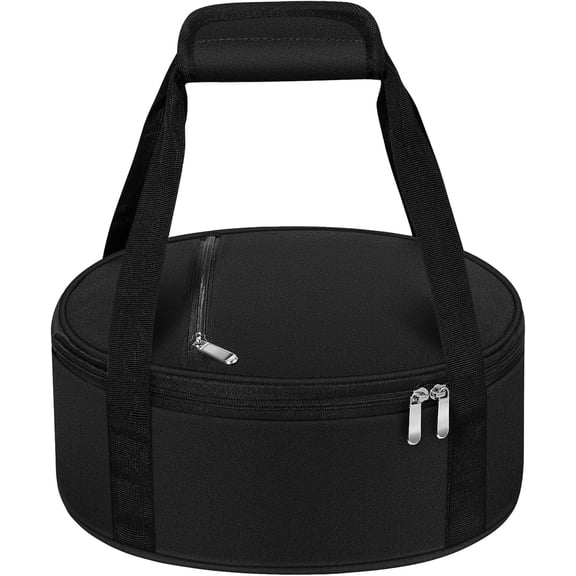 Round Insulated Casserole Carrier, Portable Casserole Carrier for Hot or Cold Food Lunch Tote Warmer or Cooler Bag