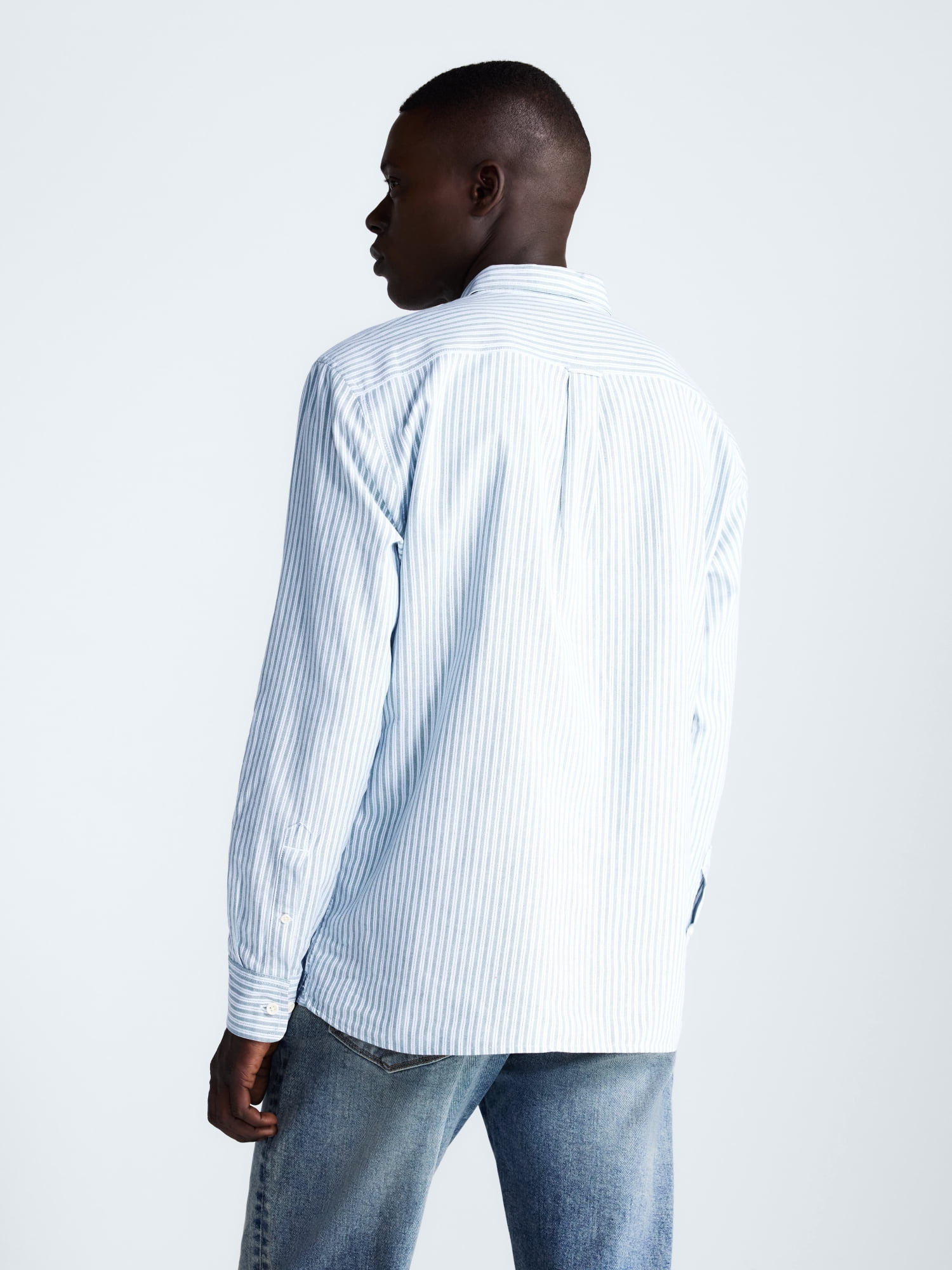 Free Assembly Men's Cotton Button Down Oxford Shirt with Long Sleeves, Sizes XS-3XL