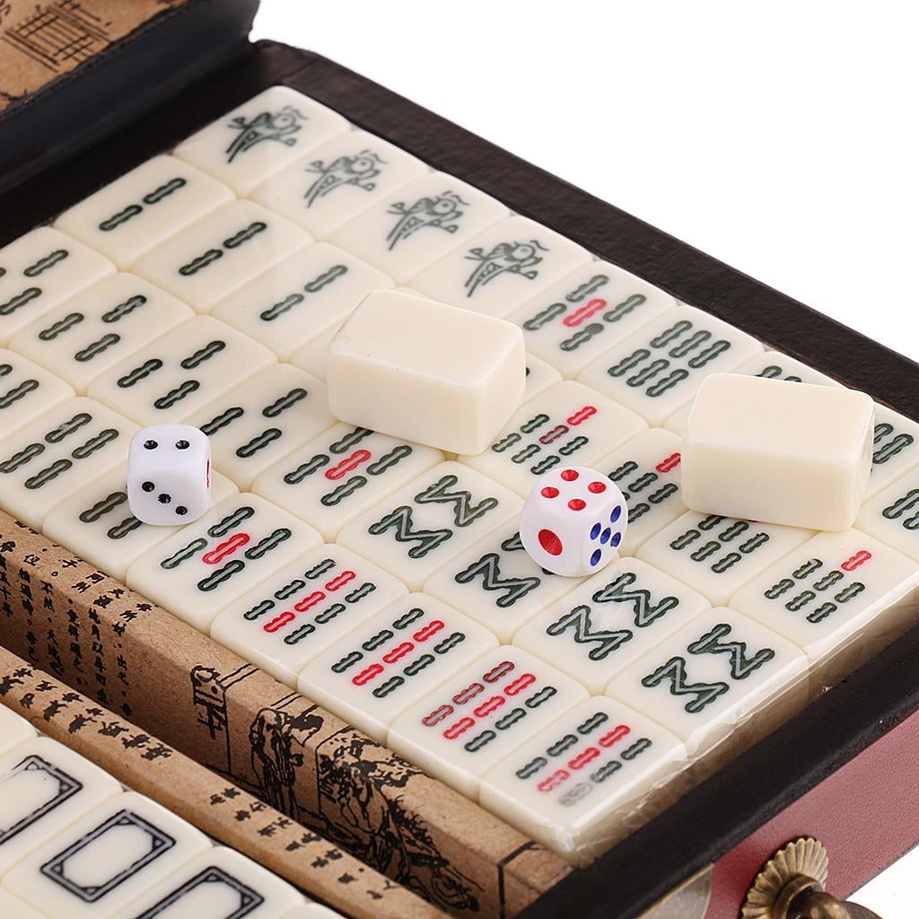  WXLBHD Mahjong Set Chinese Mahjong Set MahJongg Beige