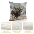 thumbnail image 4 of Orinice Bison Snow Mountains Graphic Decorative Cushion Throw Pillow Cover - Winter Pillowcase for Home Sofa Bedroom, 1PC 24x24in, 4 of 5