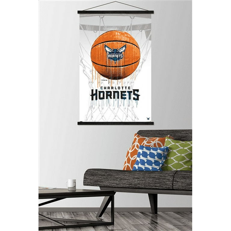 NBA Charlotte Hornets - Drip Basketball 21 Wall Poster with Wooden Magnetic  Frame, 22.375 x 34